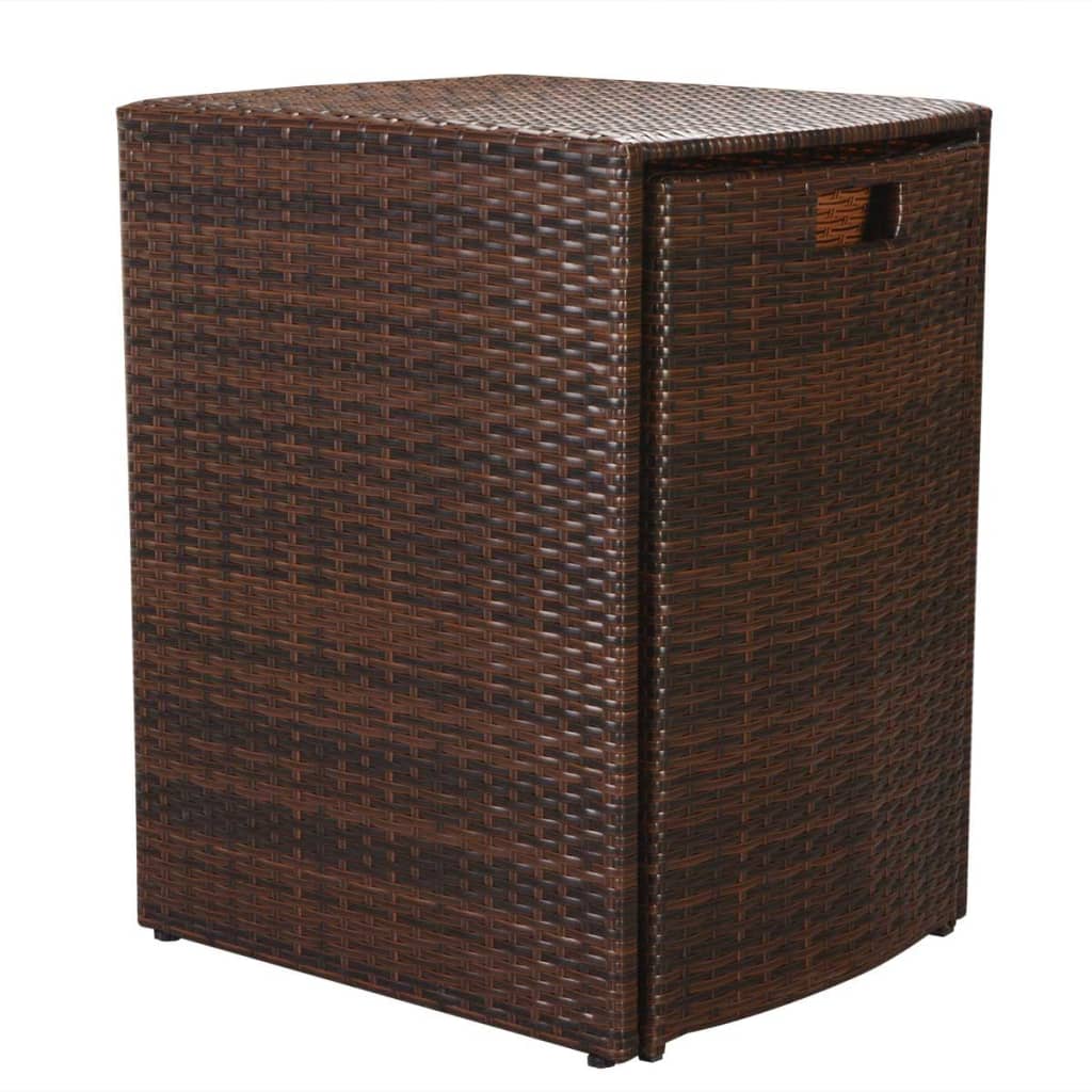 3-delige Bistroset met kussens poly rattan bruin