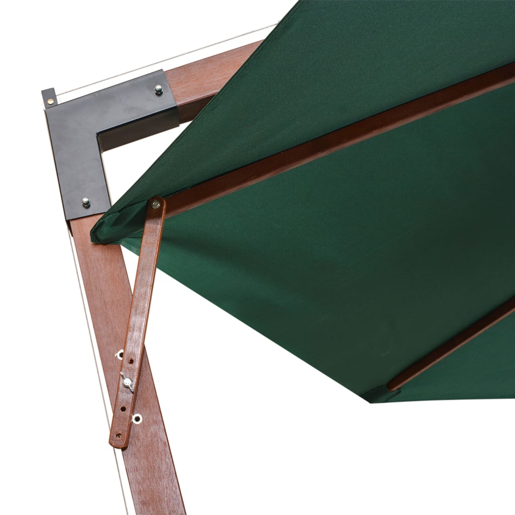 Zweefparasol 350 cm houten paal groen