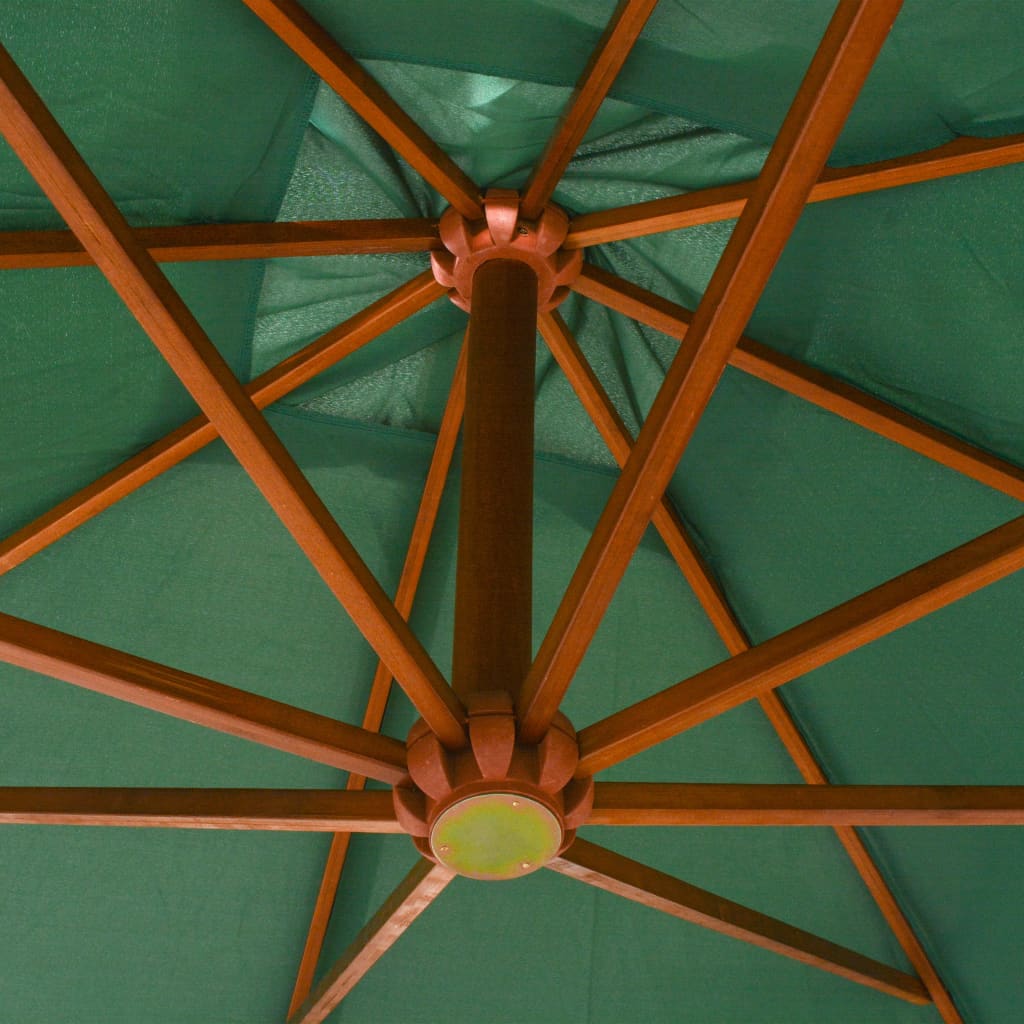 Zweefparasol met houten paal 300x300 cm groen