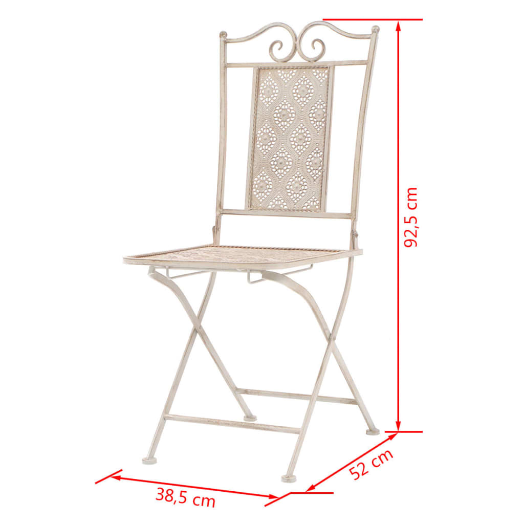 3-delige Bistroset staal wit