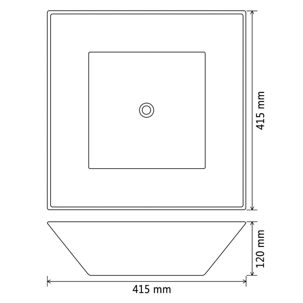 Wastafel vierkant wit 41,5x41,5x12 cm keramiek