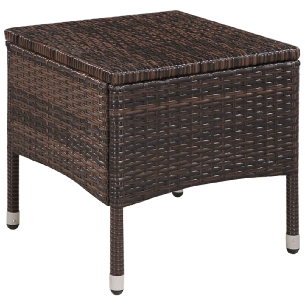 3-delige Bistroset poly rattan bruin