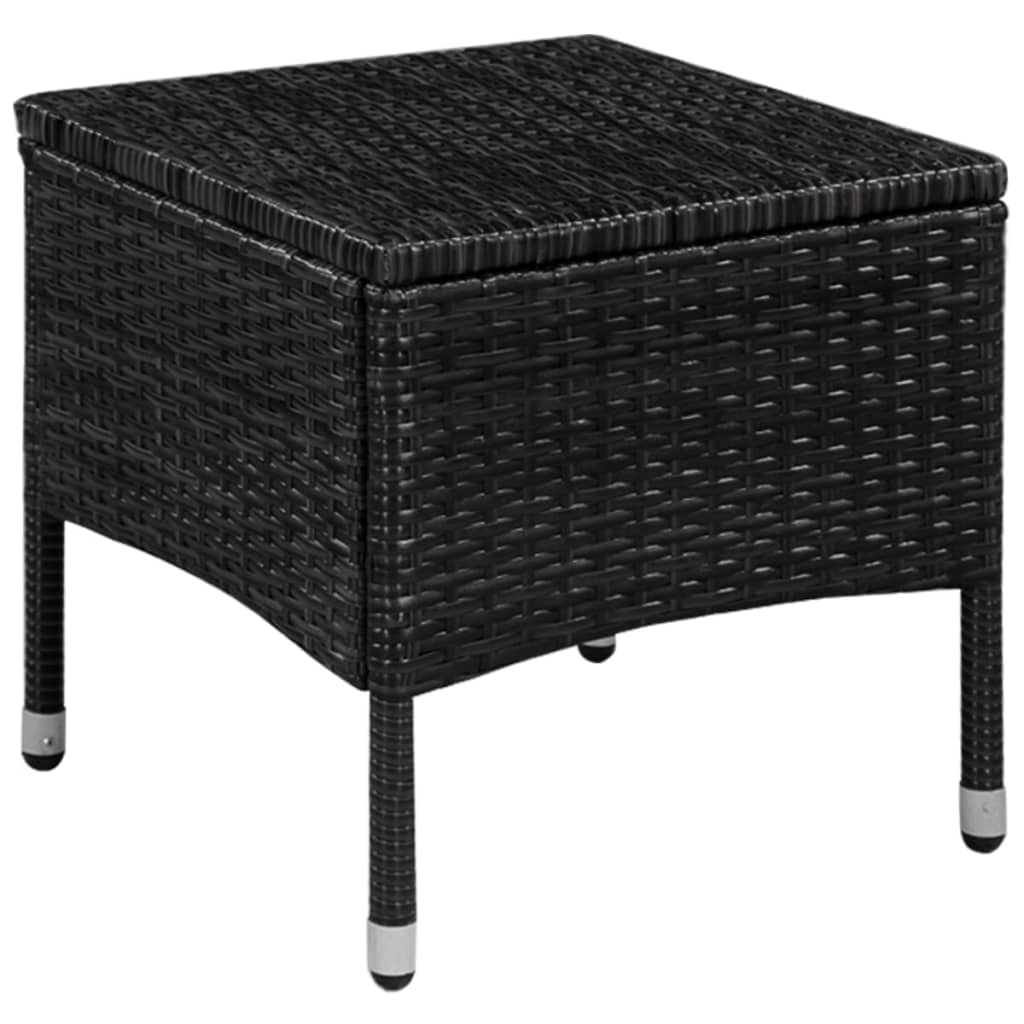 3-delige Bistroset poly rattan zwart