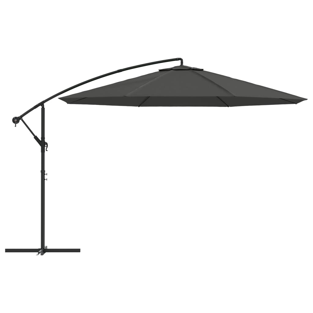 Zweefparasol met aluminium paal 350 cm antracietkleurig