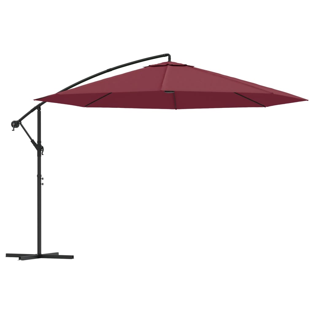 Zweefparasol met aluminium paal 350 cm bordeauxrood