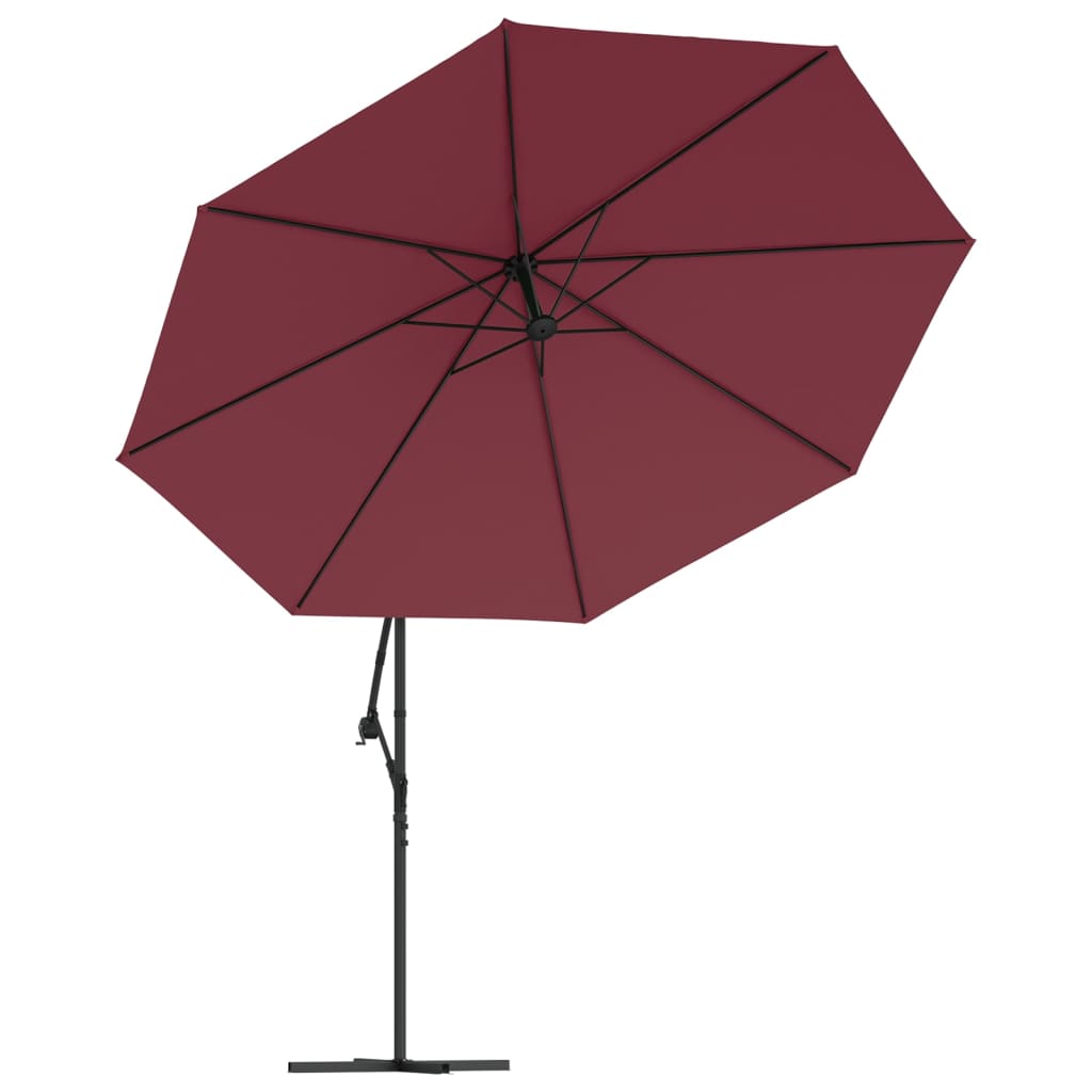 Zweefparasol met aluminium paal 350 cm bordeauxrood