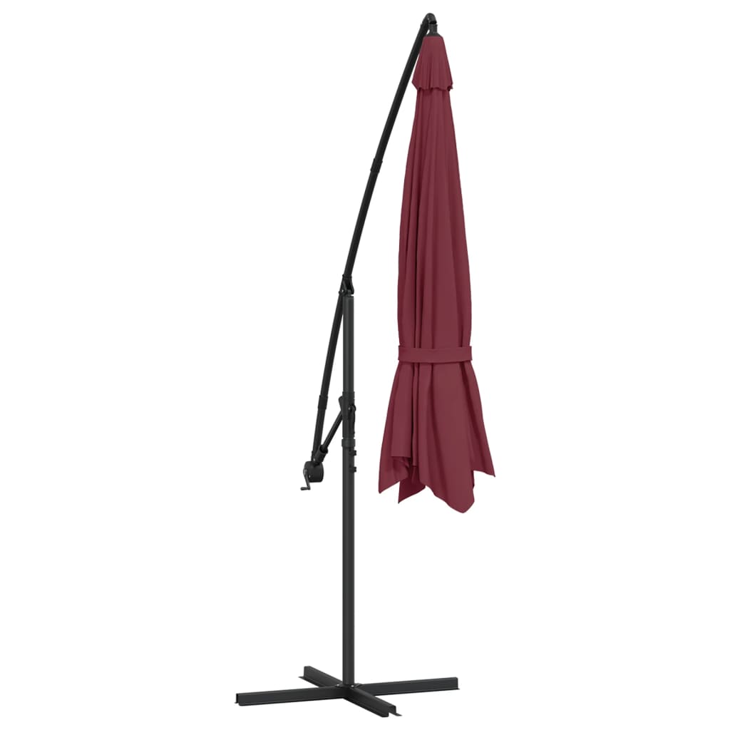 Zweefparasol met aluminium paal 350 cm bordeauxrood