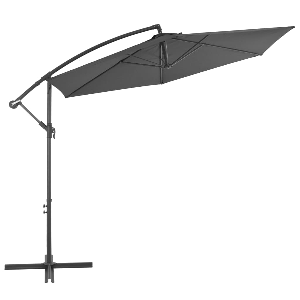 Zweefparasol met aluminium paal 300 cm antracietkleurig