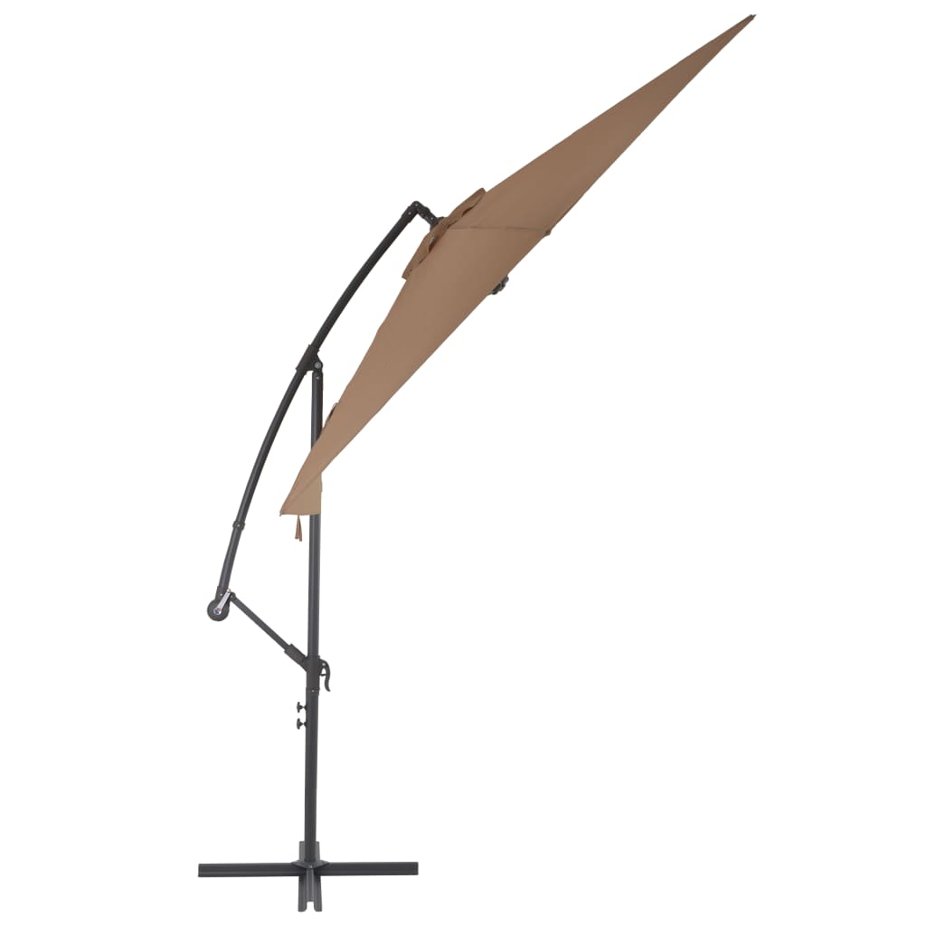 Zweefparasol met aluminium paal 300 cm taupe