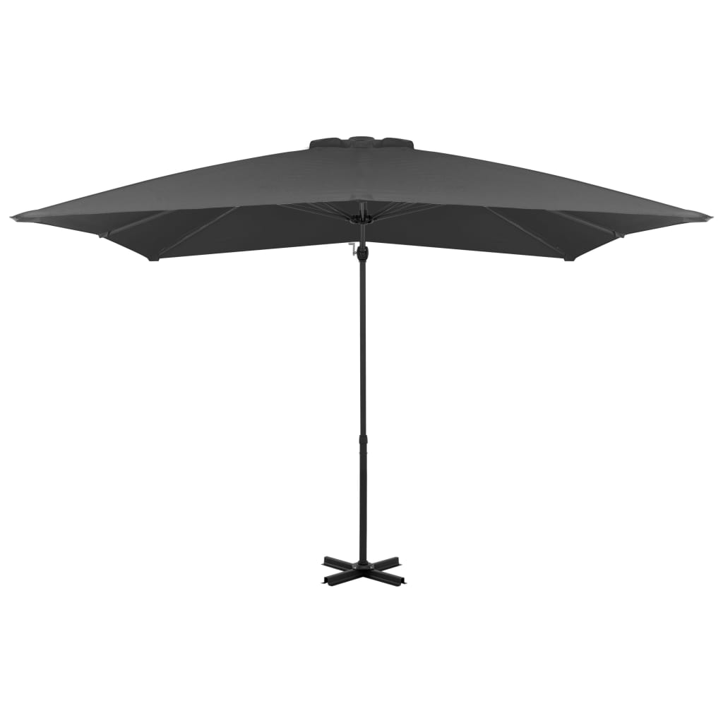 Zweefparasol met aluminium paal 250x250 cm antracietkleurig