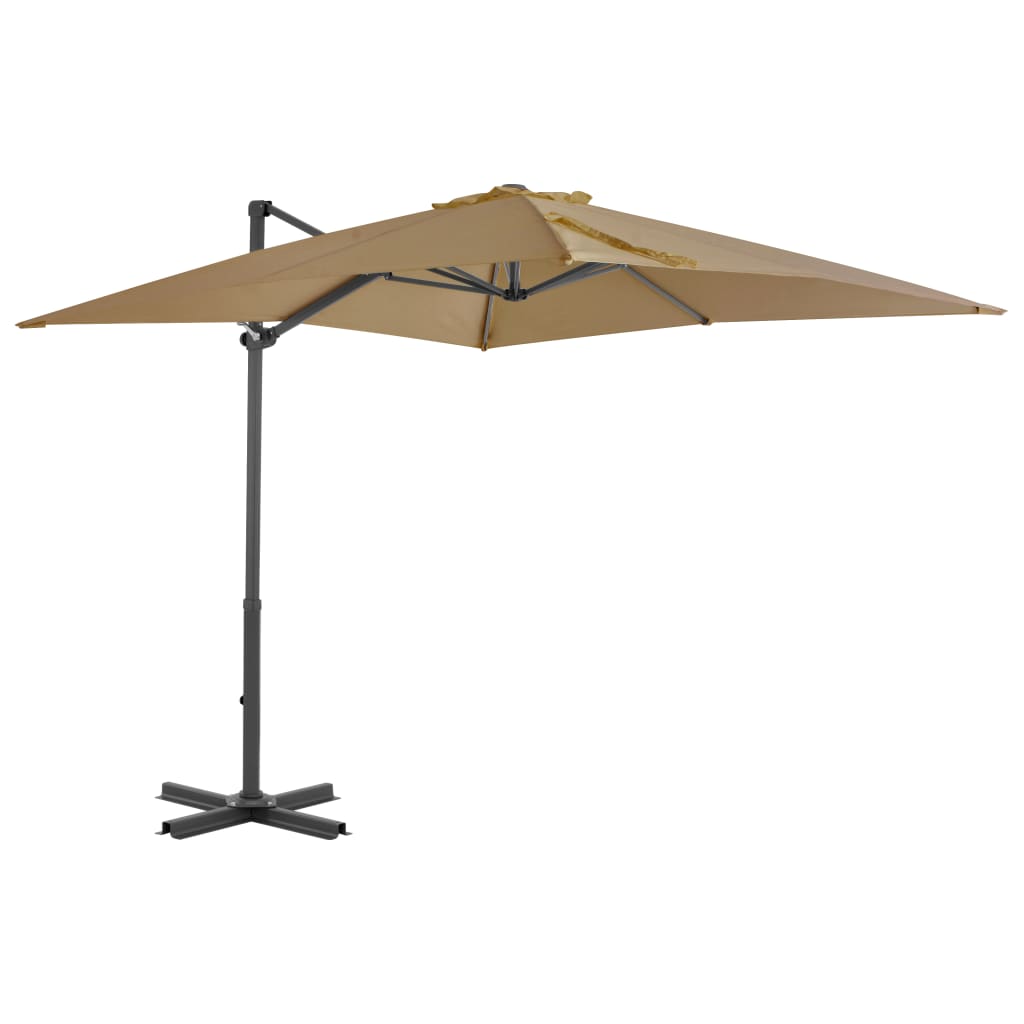 Zweefparasol met aluminium paal 250x250 cm taupe