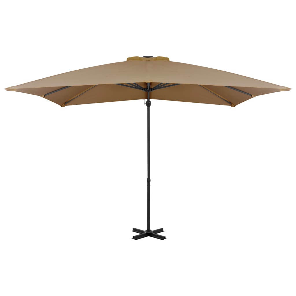 Zweefparasol met aluminium paal 250x250 cm taupe