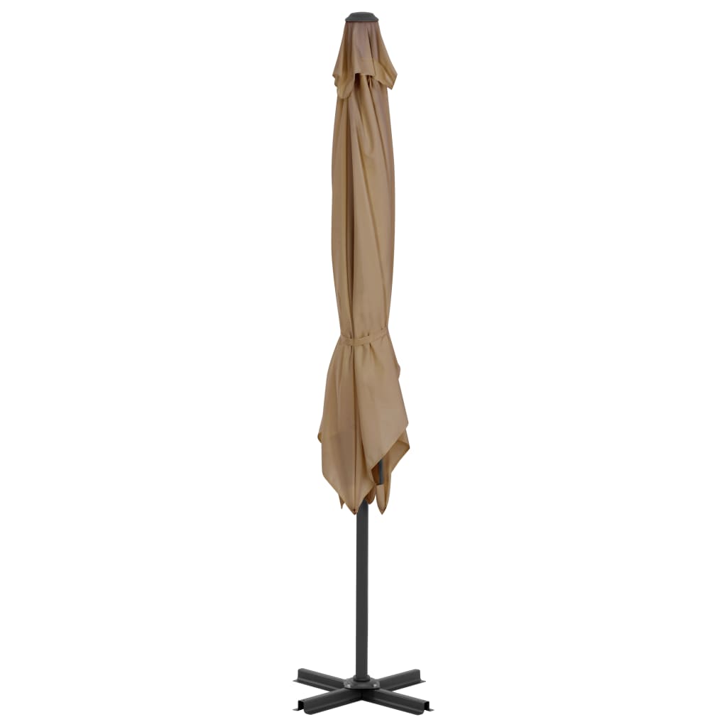 Zweefparasol met aluminium paal 250x250 cm taupe