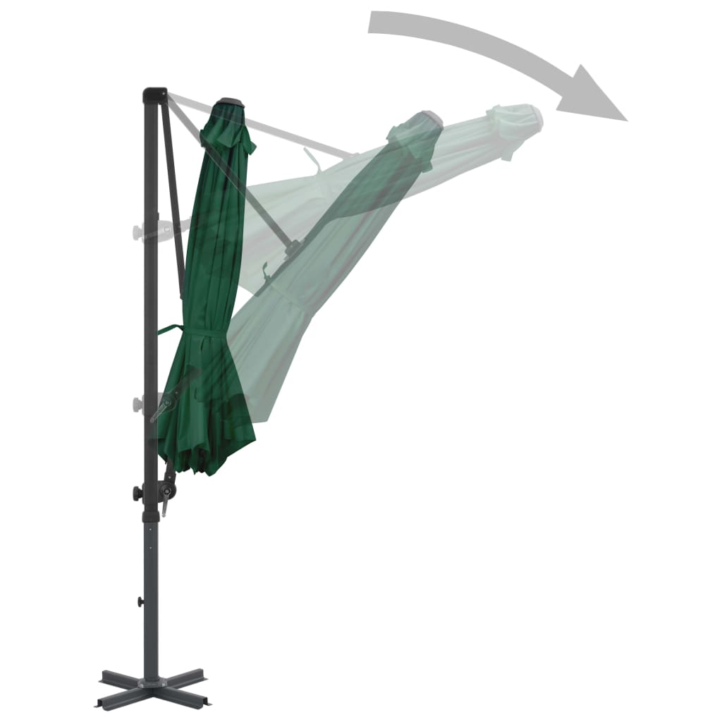 Zweefparasol met aluminium paal 300 cm groen