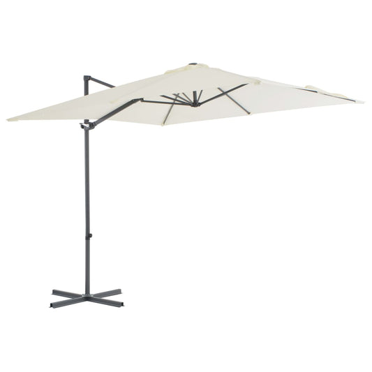 Zweefparasol met stalen paal 250x250 cm zandkleurig