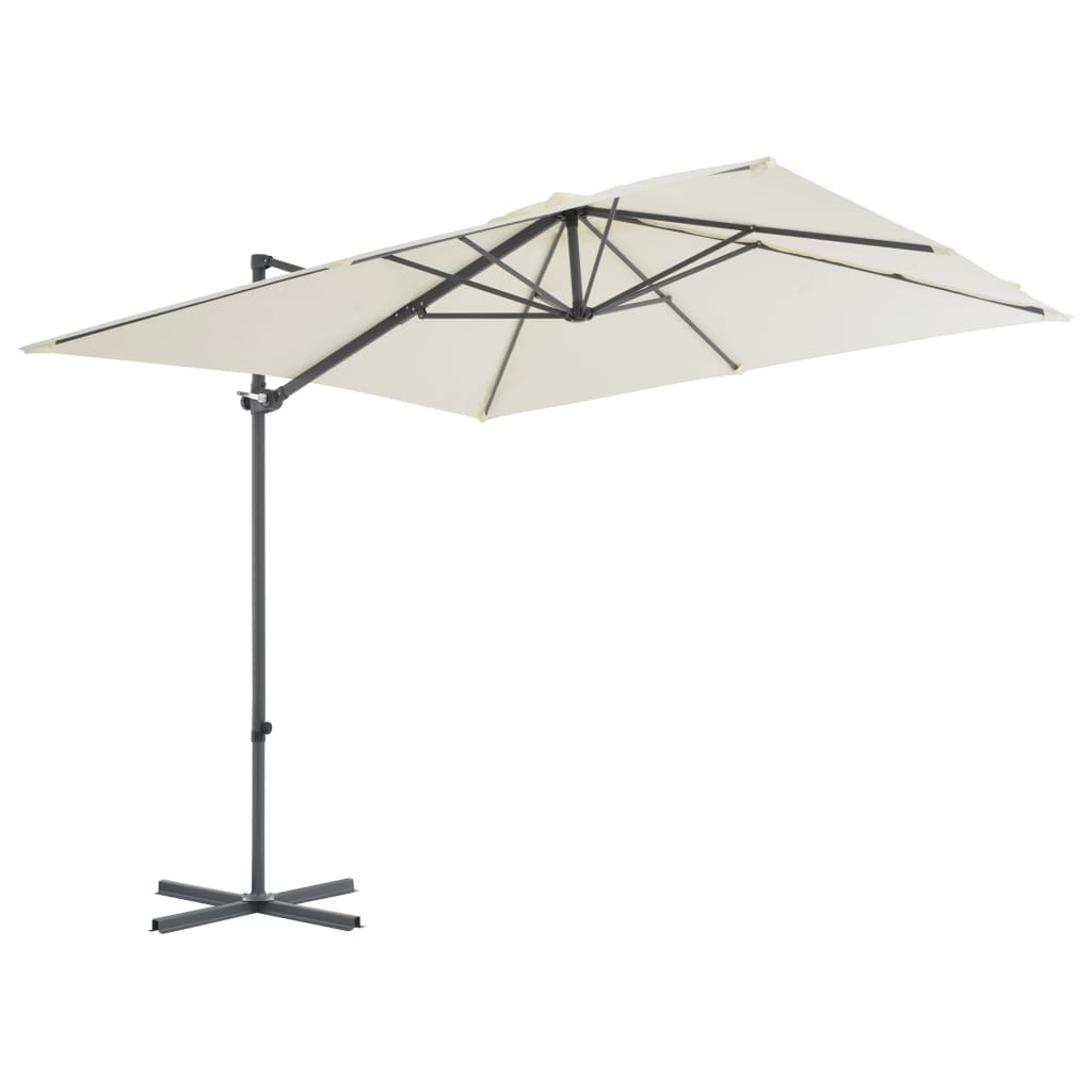 Zweefparasol met stalen paal 250x250 cm zandkleurig