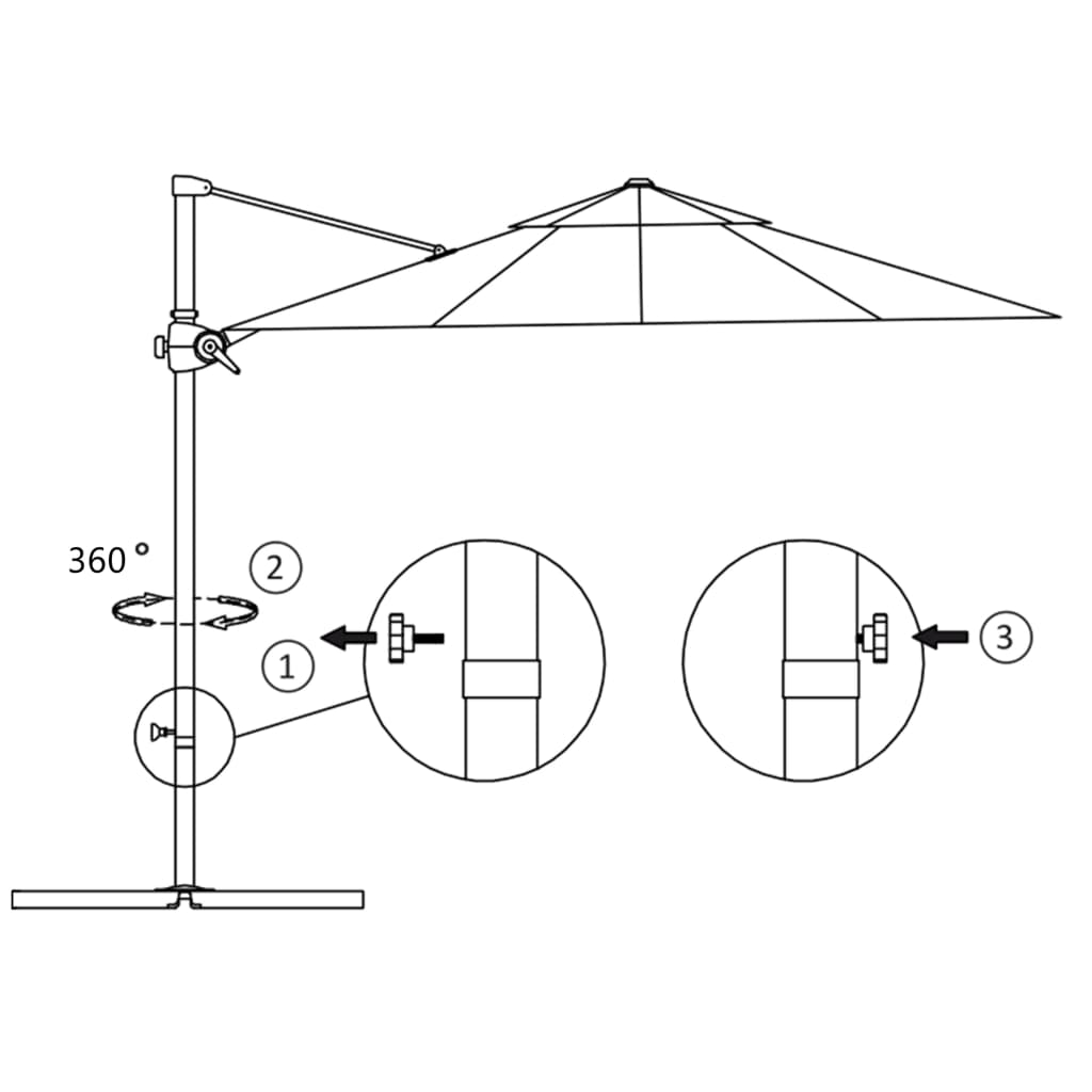 Zweefparasol met stalen paal 250x250 cm zandkleurig