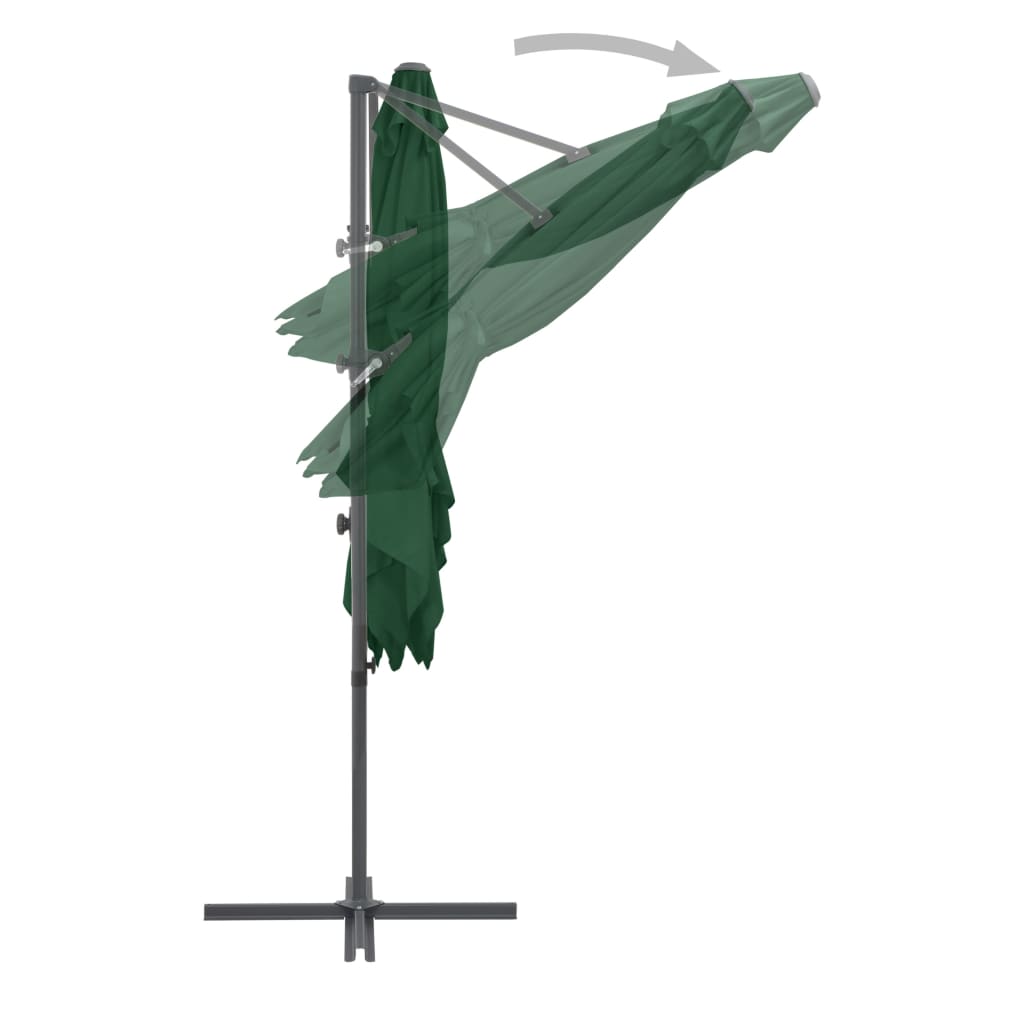 Zweefparasol met stalen paal 250x250 cm groen