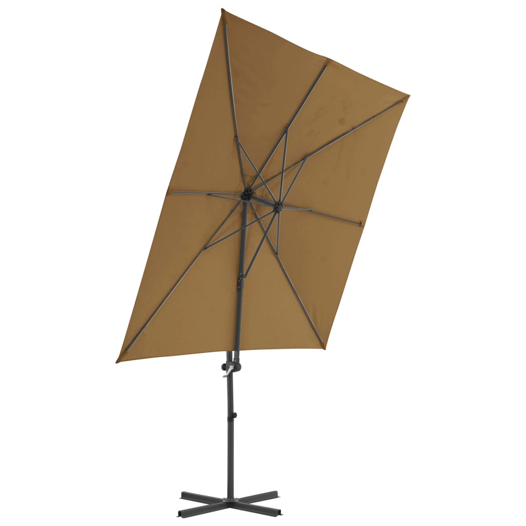 Zweefparasol met stalen paal 250x250 cm taupe