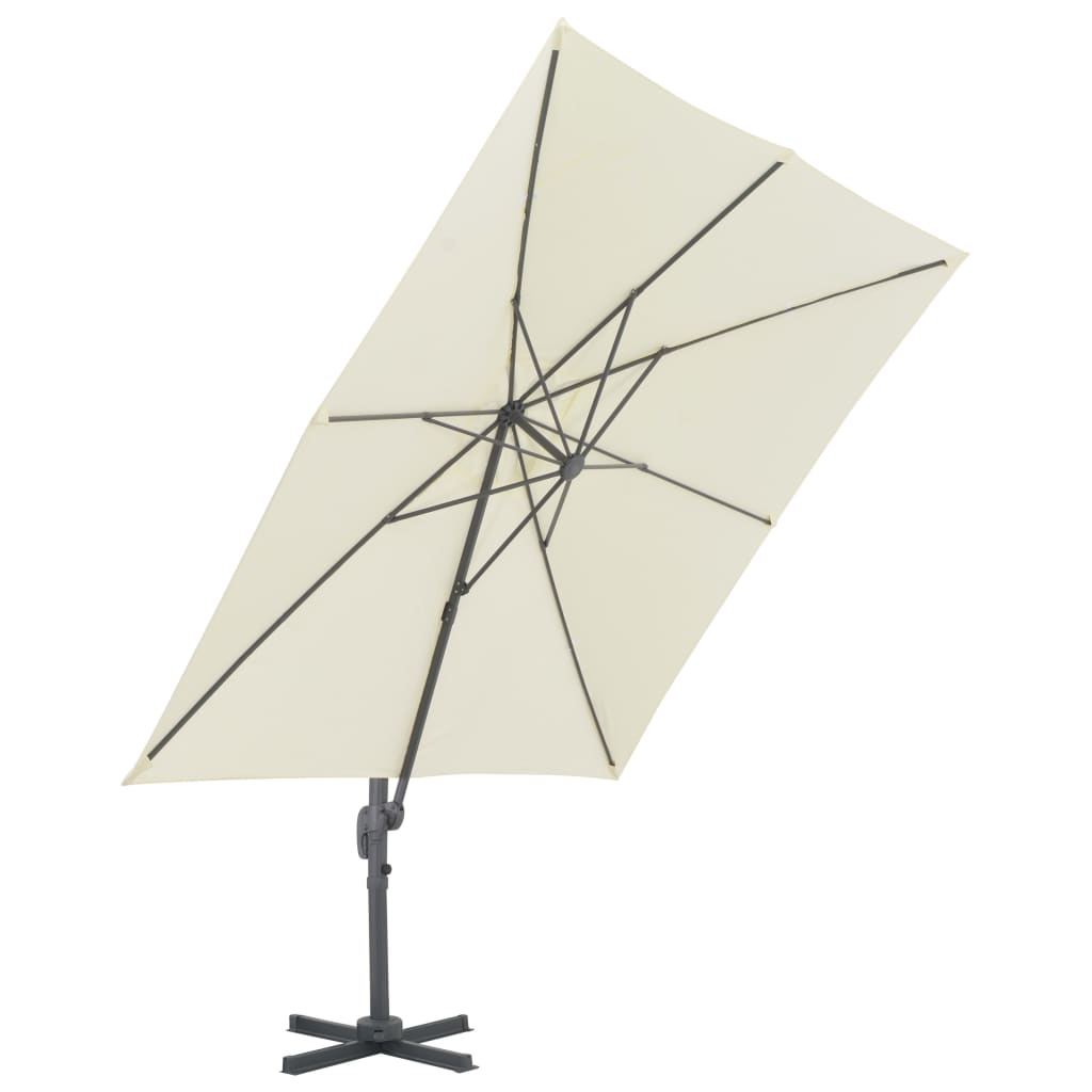 Zweefparasol met aluminium paal 300x300 cm zandkleurig