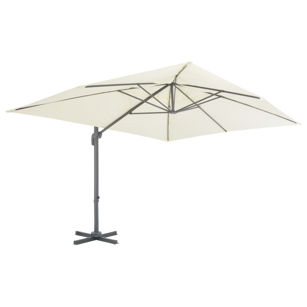 Zweefparasol met aluminium paal 400x300 cm zandkleurig