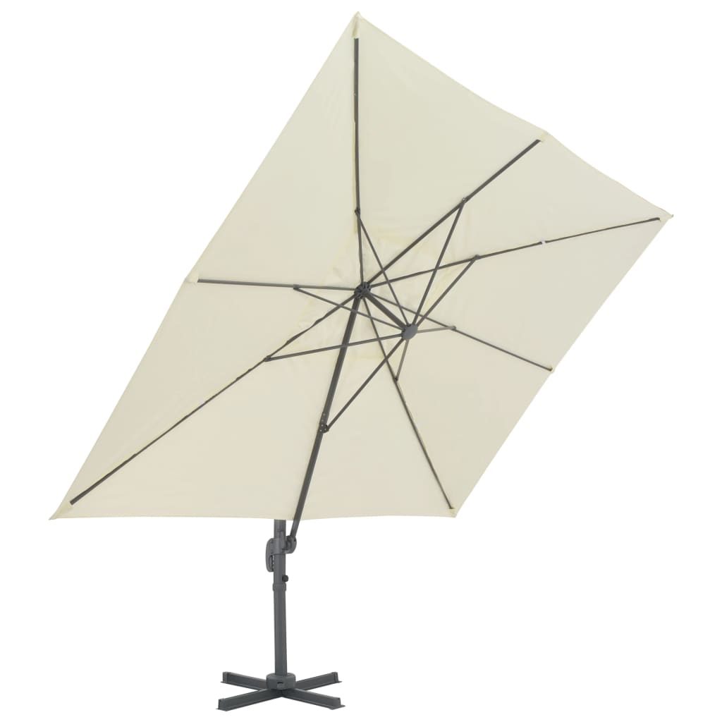 Zweefparasol met aluminium paal 400x300 cm zandkleurig