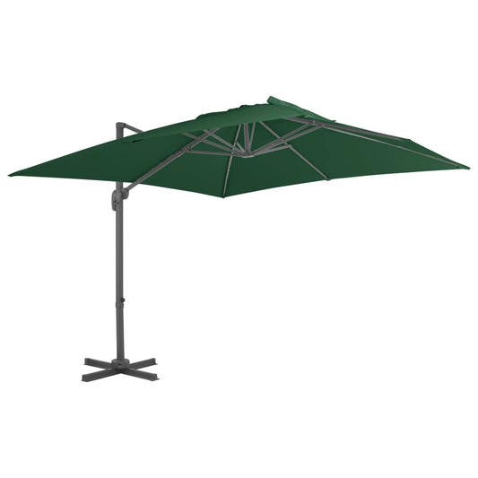 Zweefparasol met aluminium paal 400x300 cm groen