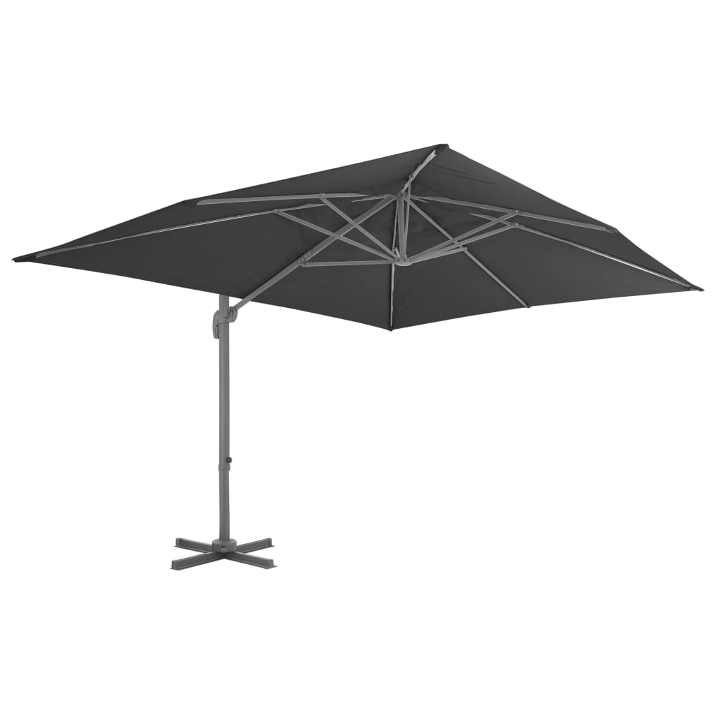 Zweefparasol met aluminium paal 400x300 cm antracietkleurig