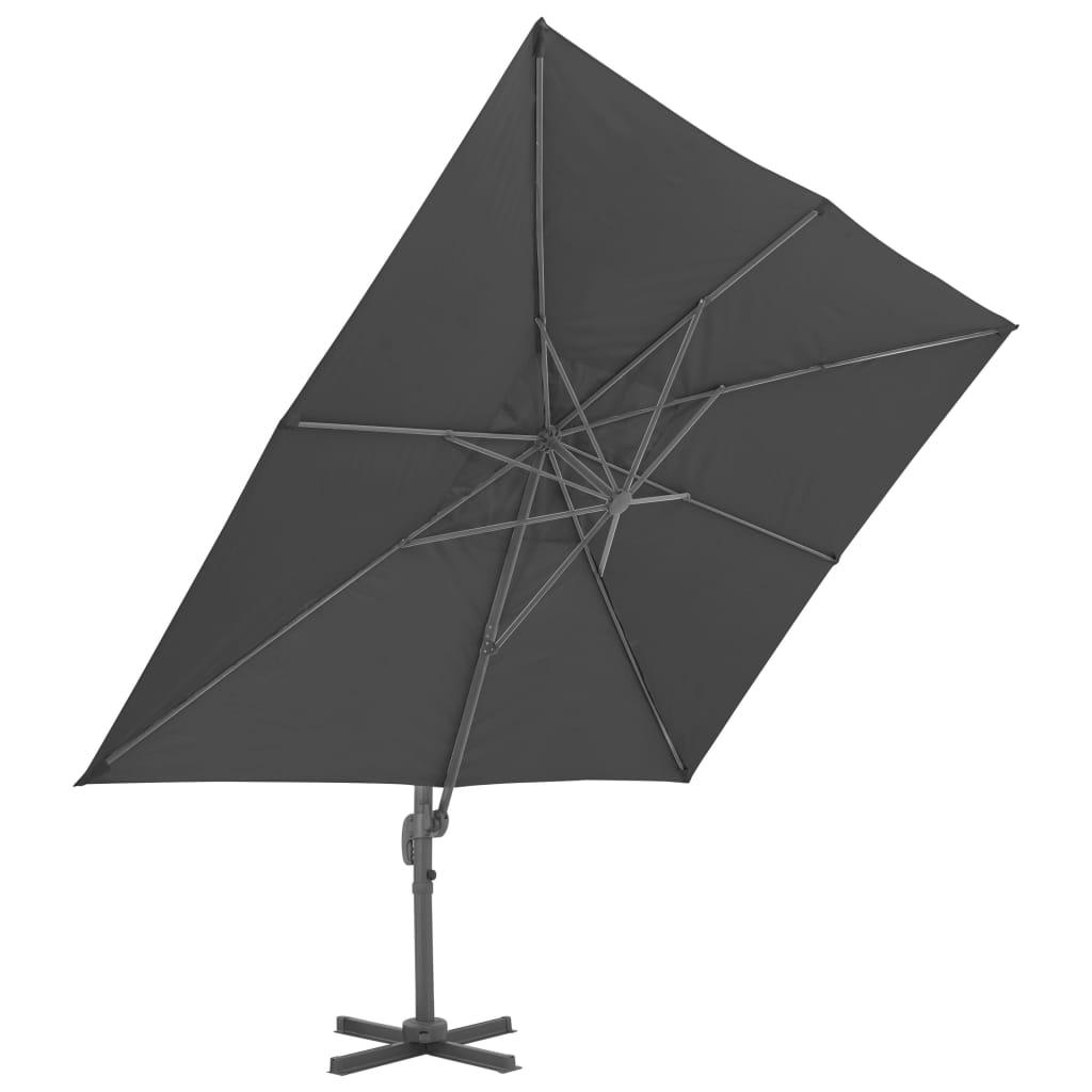 Zweefparasol met aluminium paal 400x300 cm antracietkleurig