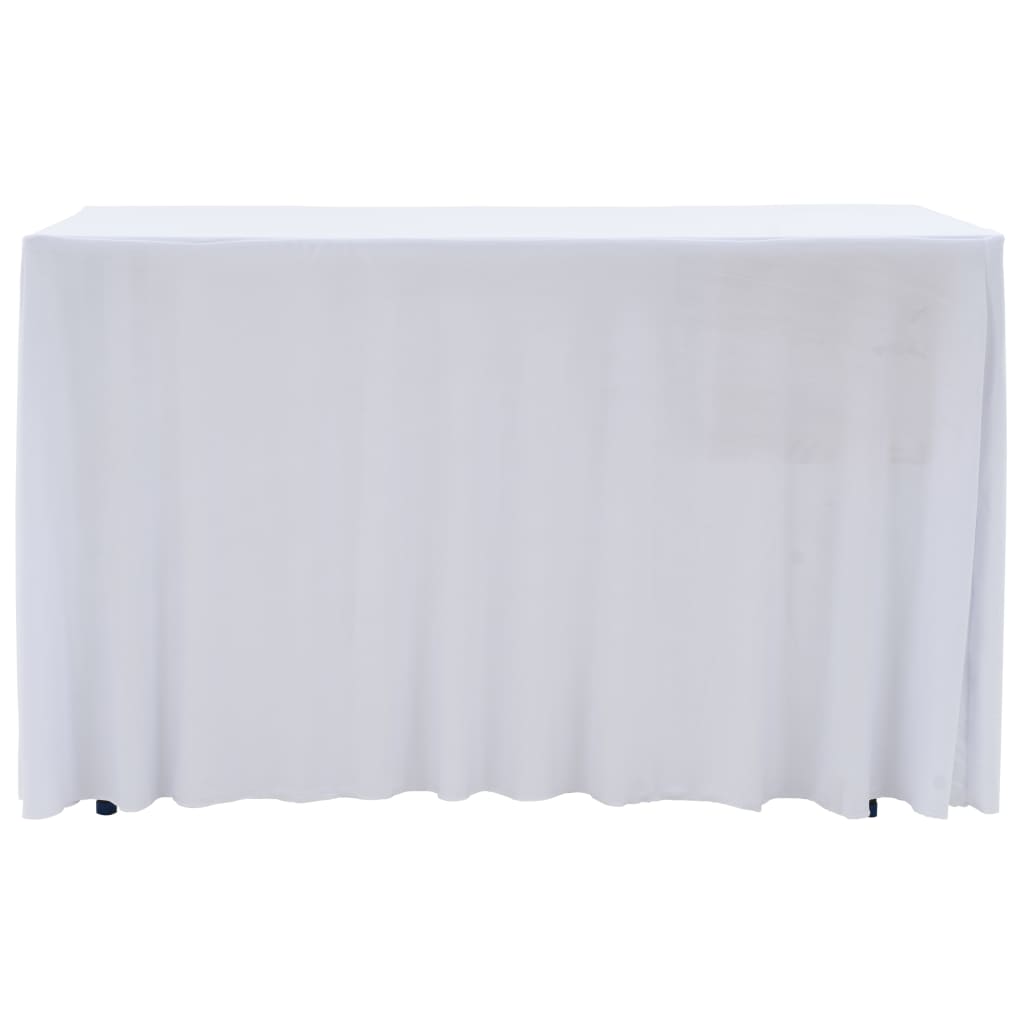 2 st Tafelhoezen stretch met rok 243x76x74 cm wit