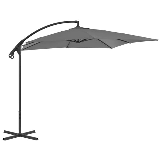 Zweefparasol met stalen paal 250x250 cm antracietkleurig