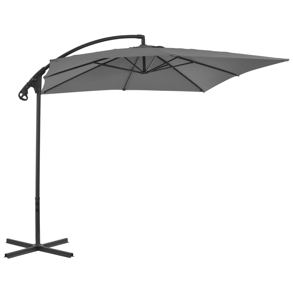 Zweefparasol met stalen paal 250x250 cm antracietkleurig