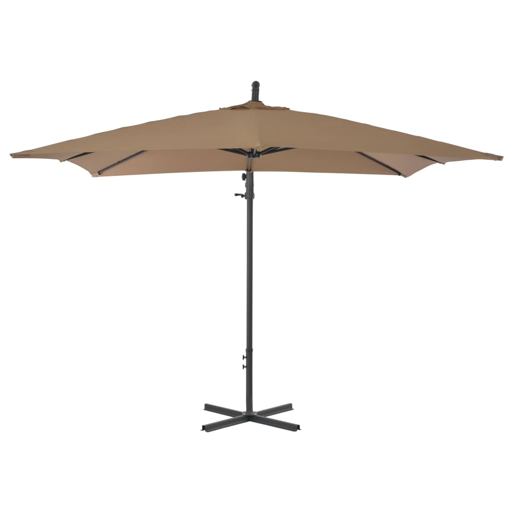 Zweefparasol met stalen paal 250x250 cm taupe