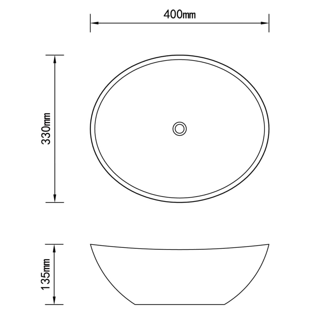 Wastafel 40x33x13,5 cm keramiek zilverkleurig