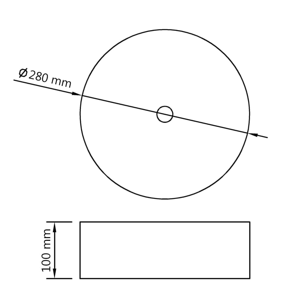 Wastafel 28x10 cm keramiek goudkleurig