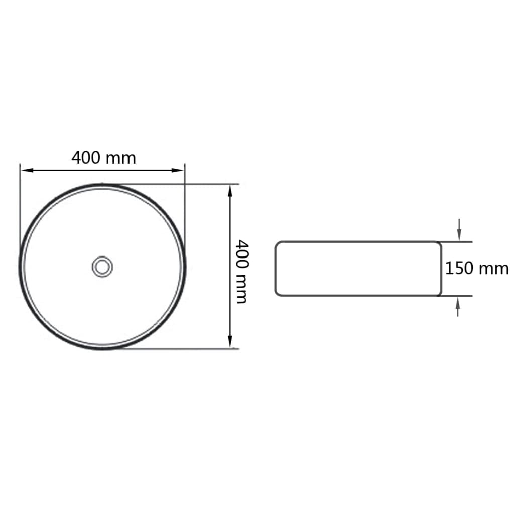 Wastafel 40x15 cm keramiek zilverkleurig