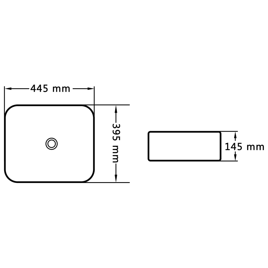 Wastafel 44,5x39,5x14,5 cm keramiek wit