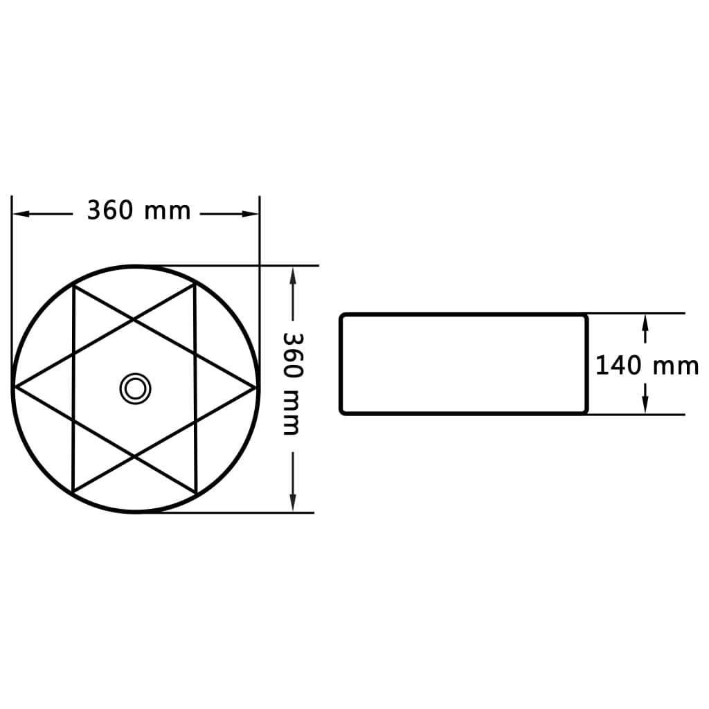 Wastafel 36x14 cm keramiek wit