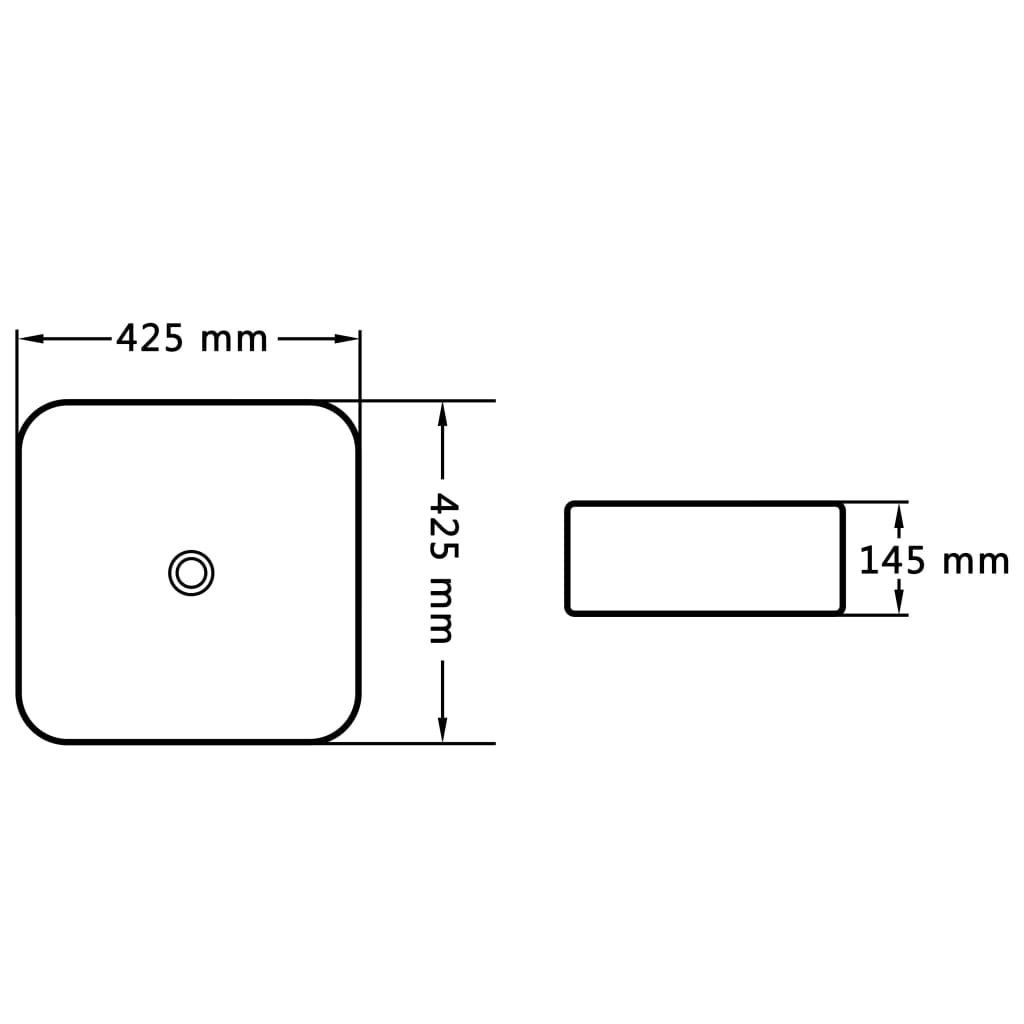 Wastafel 42,5x42,5x14,5 cm keramiek wit