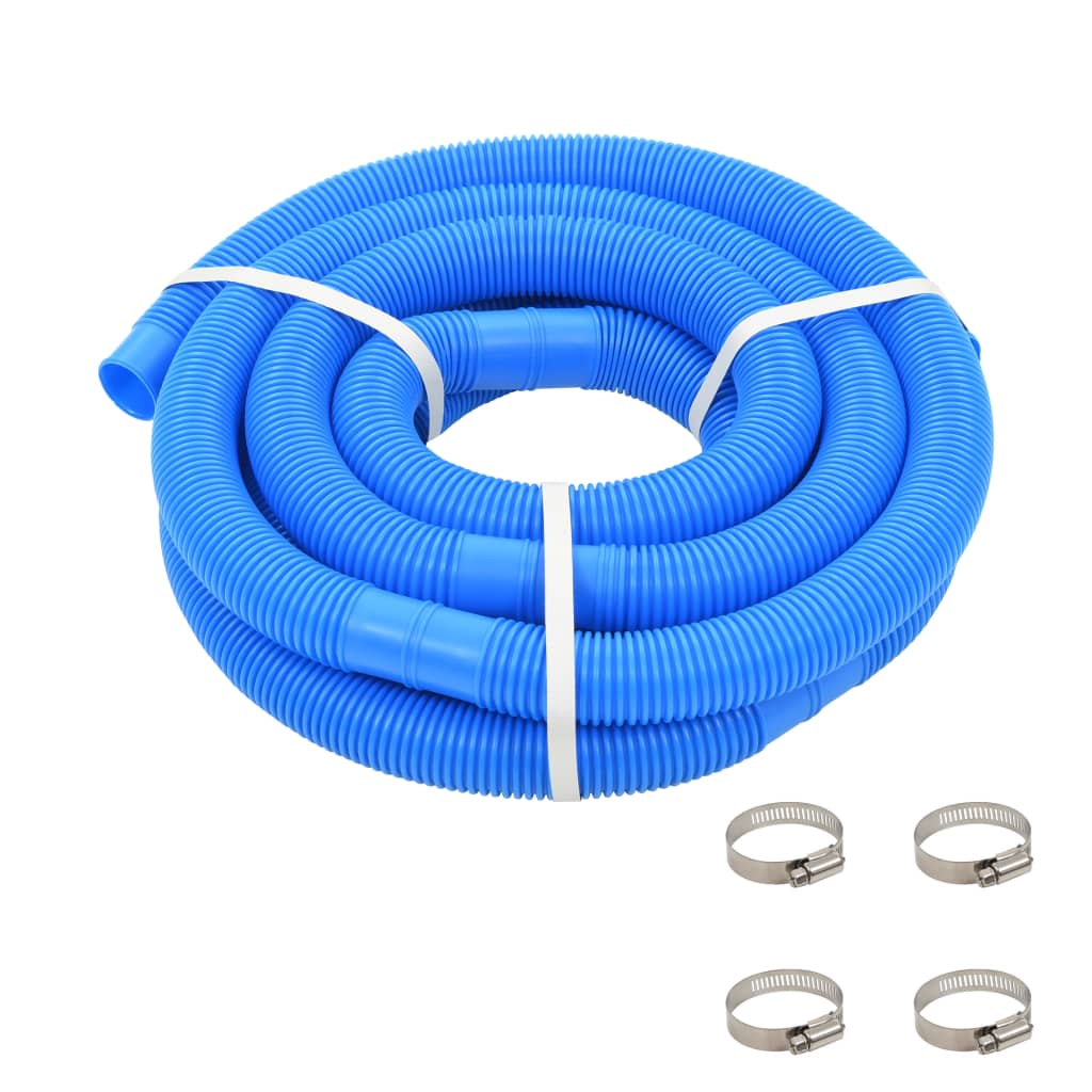 Zwembadslang met klemmen 38 mm 6 m blauw