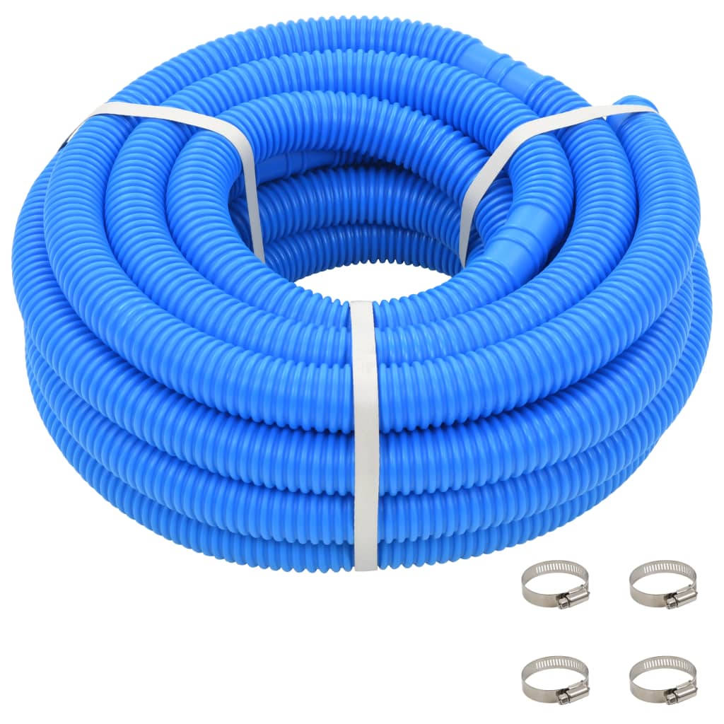 Zwembadslang met klemmen 38 mm 12 m blauw