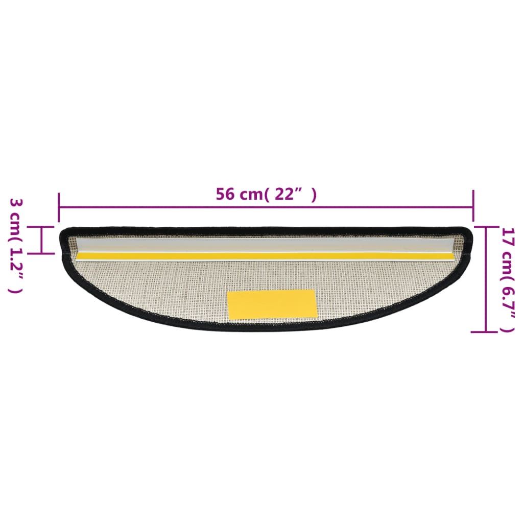 15 st Trapmatten 56x17x3 cm antraciet