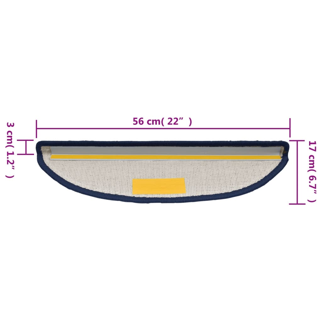 15 st Trapmatten 56x17x3 cm blauw