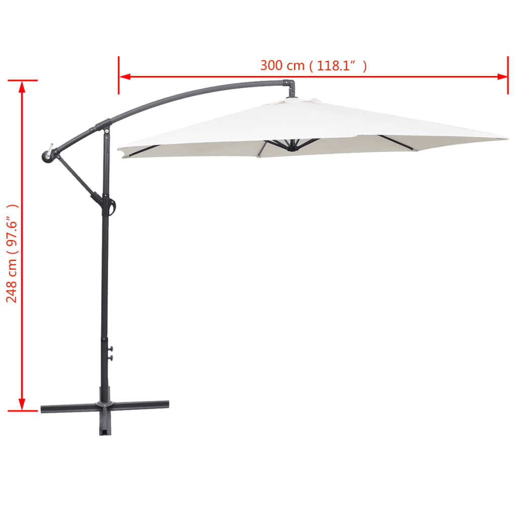 Zweefparasol 3 m zandwit