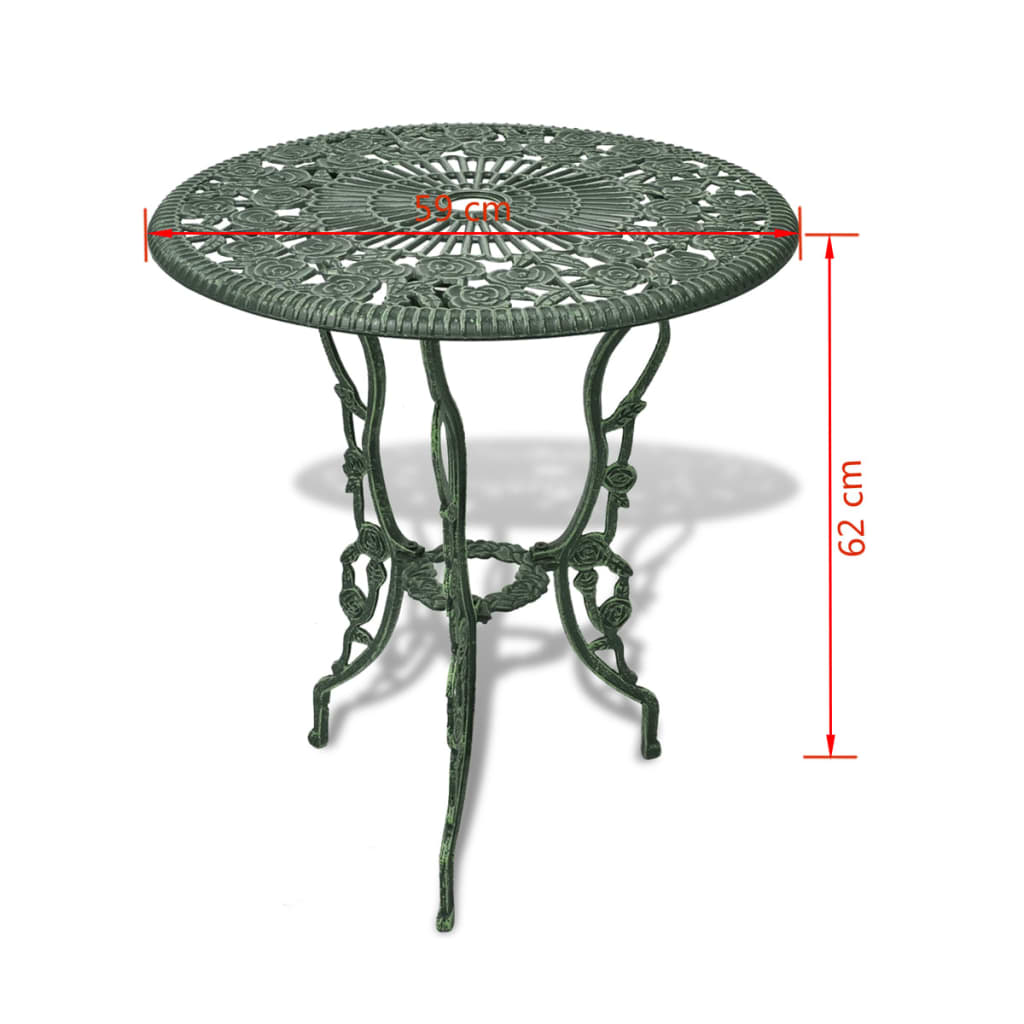 3-delige Bistroset gietaluminium groen