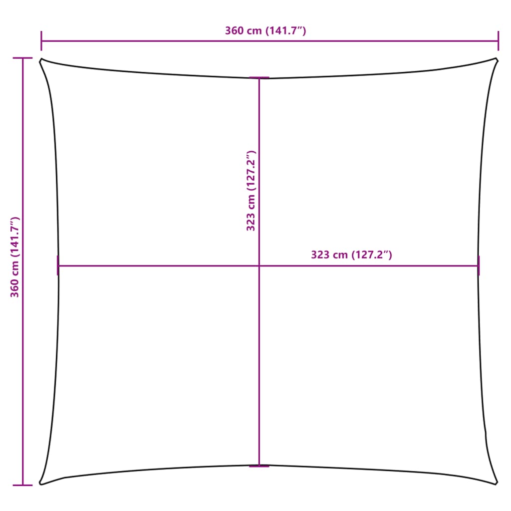 Zonnescherm vierkant 3,6x3,6 m oxford stof crèmekleurig