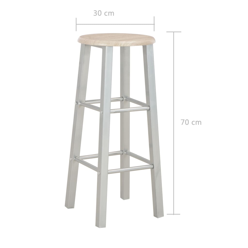 3-delige Barset hout en staal