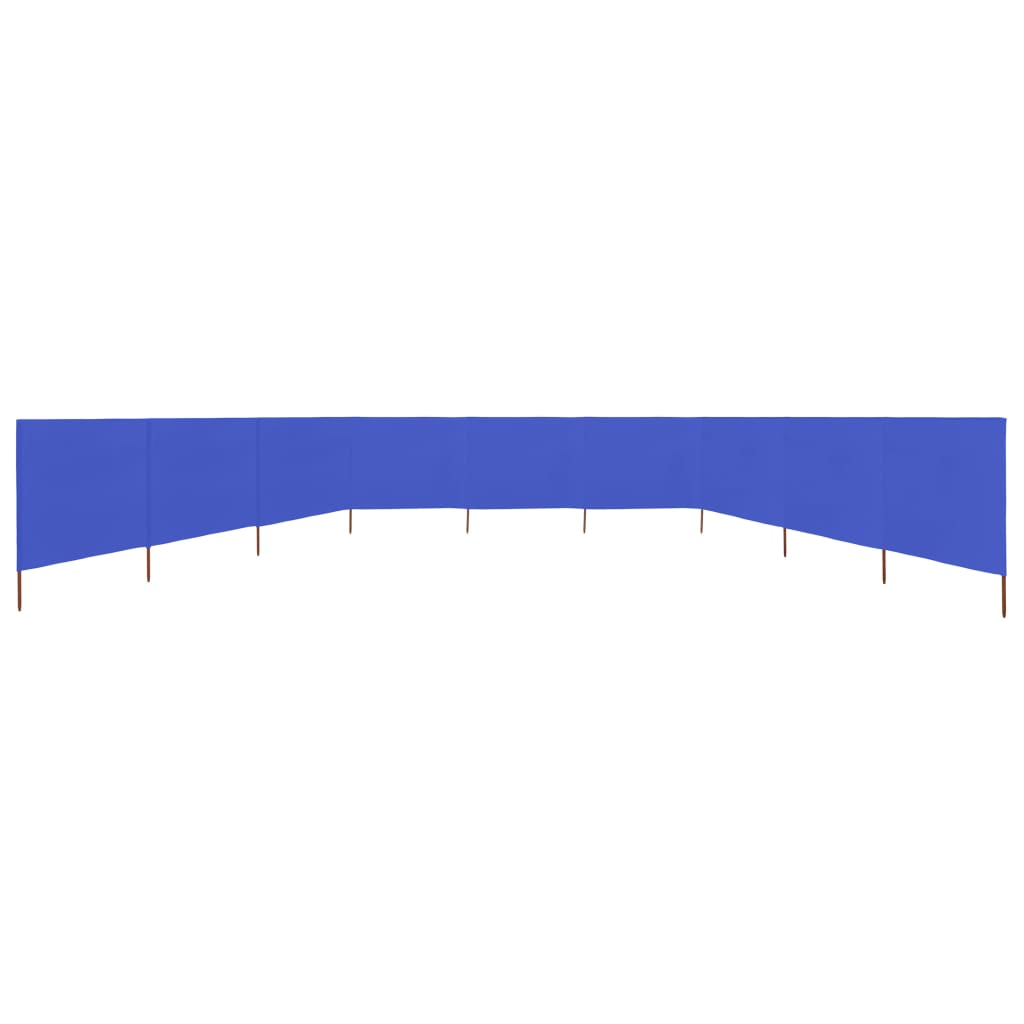 Windscherm 9-panelen 1200x80 cm stof azuurblauw