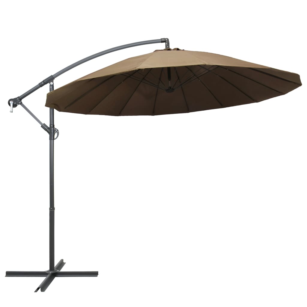 Zweefparasol met aluminium paal 3 m taupe