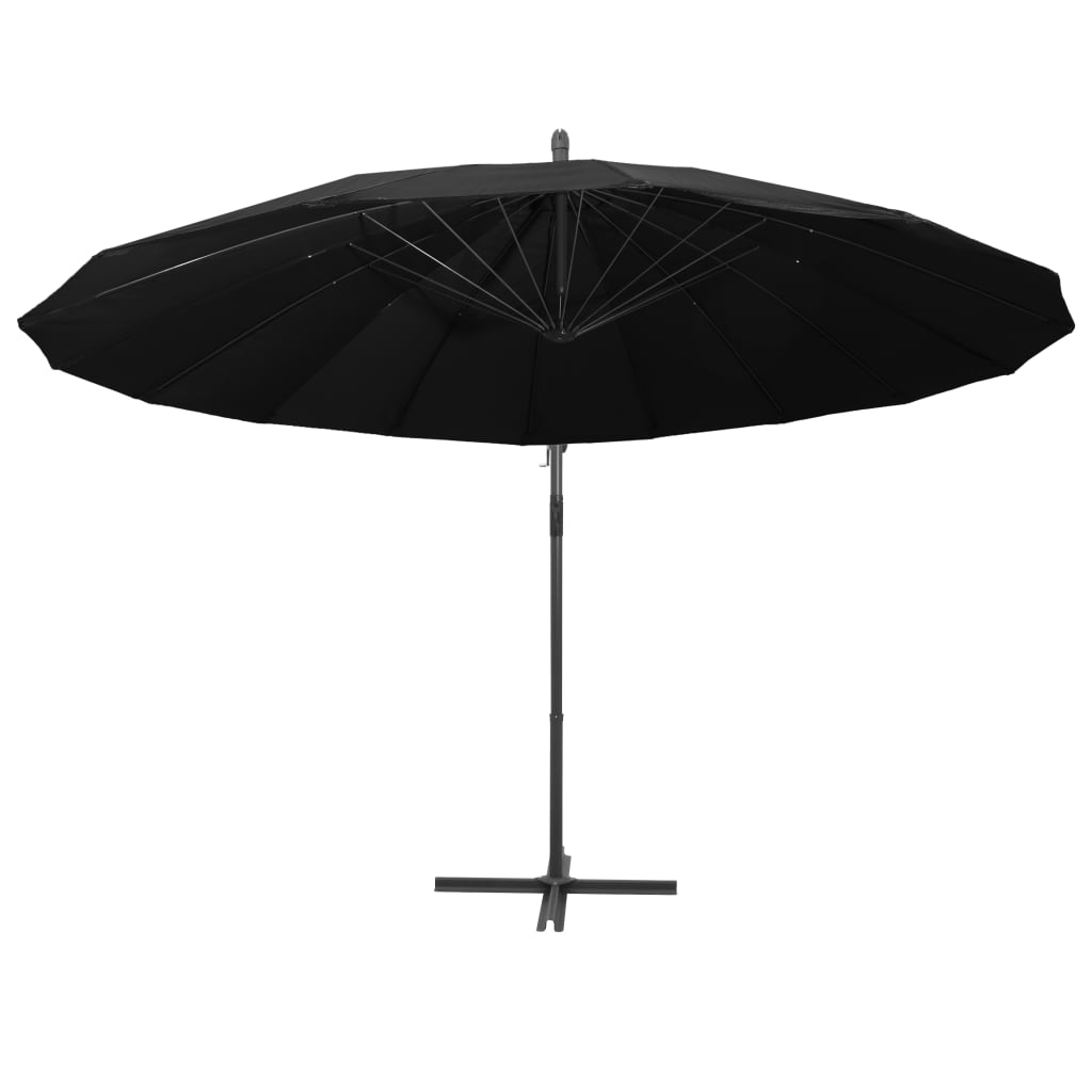 Zweefparasol met aluminium paal 3 m zwart